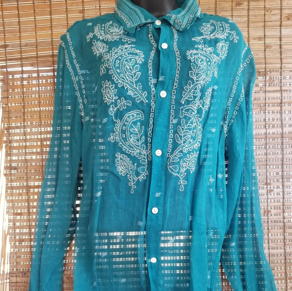 Turquoise Blue Cotton Tunic